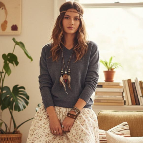 Thomas Pink Gray V-neck Pullover 100% wool sweater - Picture 1 of 8